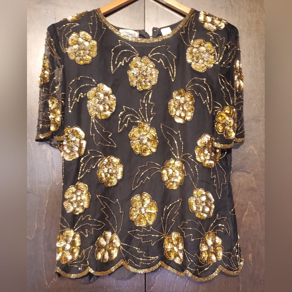 VINTAGE Stenay Sequined Cocktail Blouse